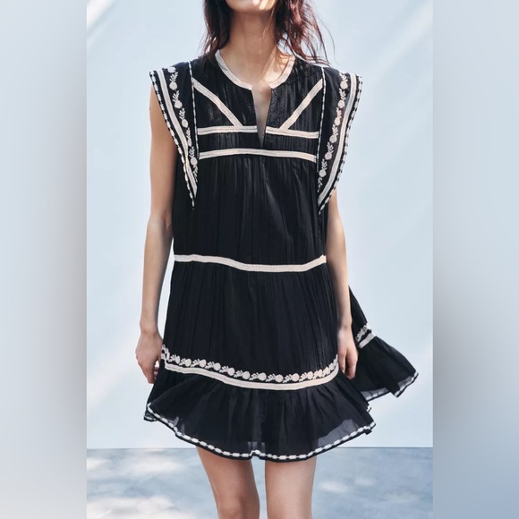 Zara Dresses & Skirts - NWT Zara ZW Collection Contrast Embroidered Dress
